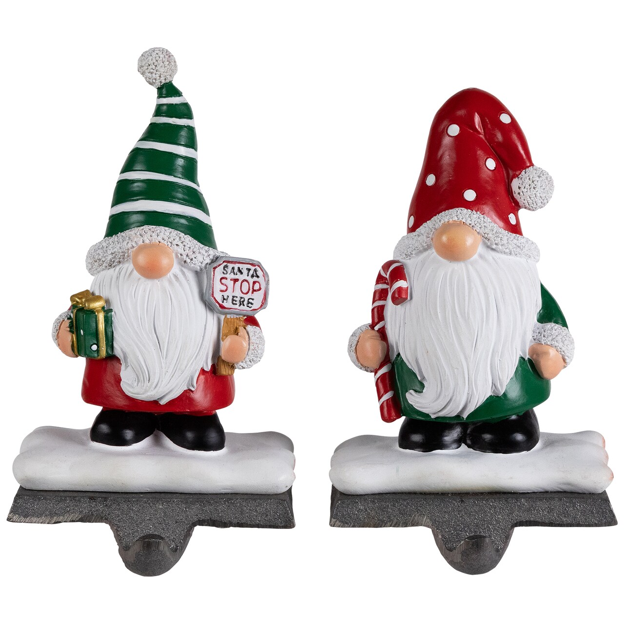 Northlight Santa Gnomes Christmas Stocking Holders - 6.25" - Set of 2